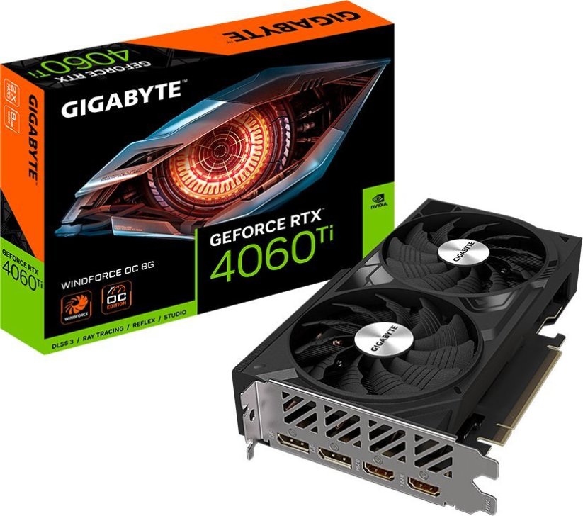 Gigabyte GeForce RTX 4060 Ti Windforce OC 8GB GDDR6 (GV-N406TWF2OC-8GD)