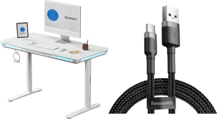 SENSE7 Biurko elektryczne NOMO + kabel usb
