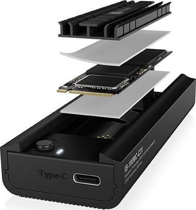 Icy Box IcyBox Stacja dokująca IB-180MC-C31 M.2 NVMe&SATA Docking, USB 3.2 (Gen2) Type-C, Aluminium