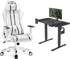 Diablo Chairs X-One 2.0 Normal biały + EGON 1100 Czarne 110 cmx60 cm