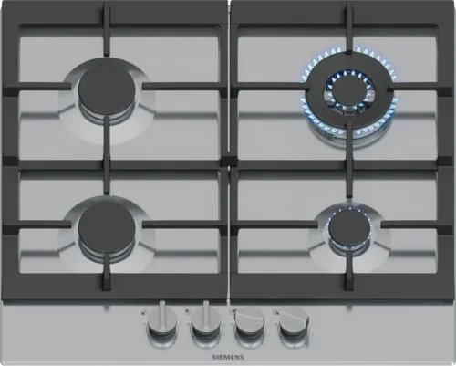 Siemens Siemens EC6A5HI90 płyta kuchenna Čierny, nehrdzavejúca oceľ Wbudowany 60 cm Gaz 4 stref(y)