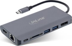 InLine InLine® 7-in-1 USB Typ-C Dockingstation, HDMI, DisplayPort, USB 3.2, SD Cardreader, PD 3.0 100W, MST