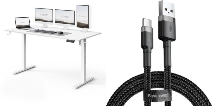 SENSE7 NOJO LIGHT Białe 140 cmx70 cm + kabel usb