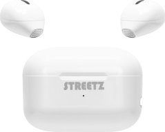 Streetz Mini bevielės ausinės STREETZ su krovimo dėklu, True Belaidės Stereo, baltos / TWS-114