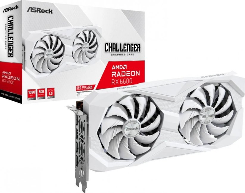 ASRock Radeon RX 6600 Challenger White 8GB GDDR6 (RX6600 CLW 8G)