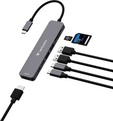 Verbatim Hub USB Verbatim Multi Port Essentials USB-C PD, USB-C, 2xUSB-A 3.0, HDMI, SD/microSD