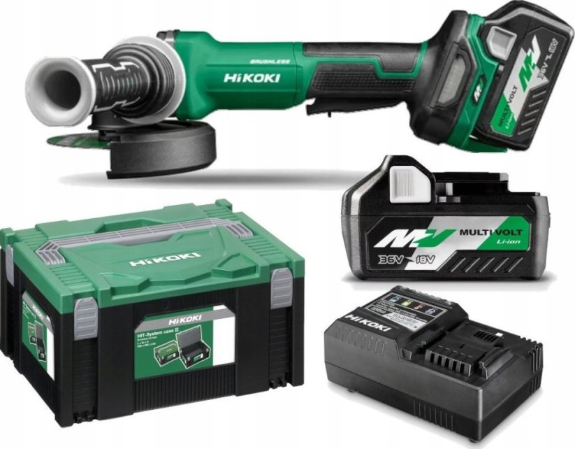 Hikoki HIKOKI.ANGLE GRINDER.36V G3613DFWQZ 125mm 2x2.5Ah BL MULTIVOLT HITSYSTEM DEAD SWITCH