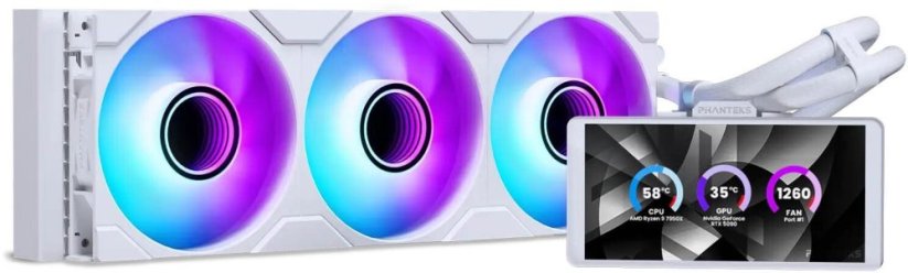 Phanteks Glacier One 360M25 LCD 360 mm Biely (PH-GO360M25G2LCD_DWT01)