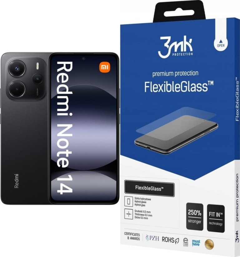 Xiaomi Redmi Note 14 8/256GB Czarny  (MZB0IKVEU) + FlexibleGlass