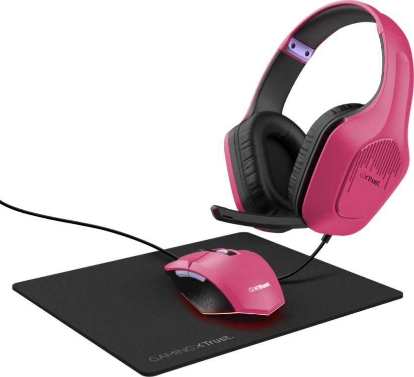 Trust GXT 790 + mysz + základka Ružová (25179)