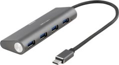 Deltaco USB-C šakotuvas DELTACO 18W 3.6A, USB 3.1, 1xUSBC, 4xUSB-A, juodas / USBC-1207