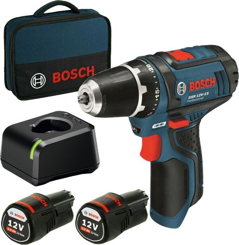 Bosch GSR 12V-15 12 V 2 x akumulátor 2 Ah (060186810F)