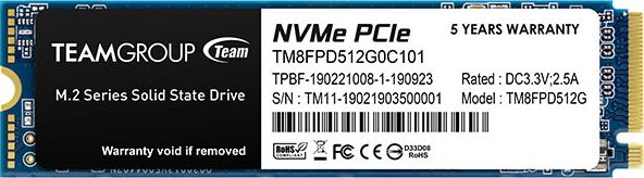 TeamGroup MP33 Pro 512GB M.2 2280 PCI-E x4 Gen3 NVMe (TM8FPD512G0C101)