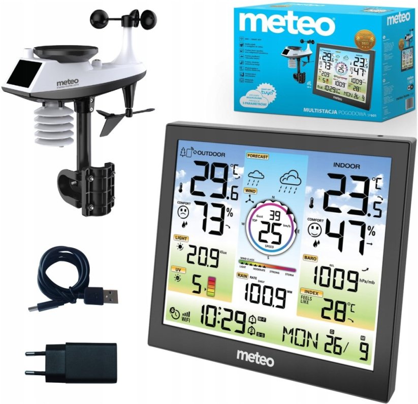 Meteo Stacja Pogodowa POGODY Bezprzewodowa METEO Higrometr Barometr WIFI SP601