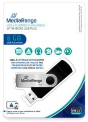 MediaRange MediaRange MR930-2 pamięć USB 8 GB USB Type-A / Micro-USB 2.0 Čierny, strieborný