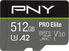 PNY PRO Elite MicroSDXC 512 GB Class 10 UHS-I/U3 A2 V30 (P-SDUX512U3100PRO-GE)