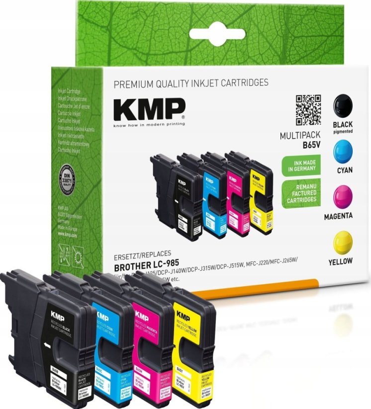 KMP KMP MULTIPACK B65V - 4er-Pack - Schwarz, Gelb, Cyan, Magenta - kompatibel - Tintenpatrone - fur Brother DCP-J125, DCP-J140, DCP-J315, DCP-J515, MFC-J220, MFC-J265, MFC-J410, MFC-J415