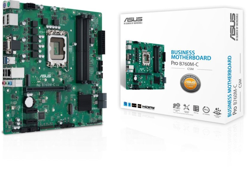 Asus B760M-C-CSM LGA1700 4DDR5 microATX 4xSATA 2xDP 1.4 HDMI 2.1 D-Sub MB