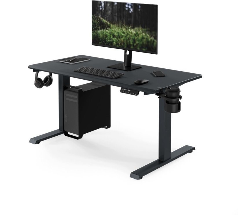 Jan Nowak Elektryczne z regulacją wysokości ergonomiczne Antracitovýowe,1200x600 mm: ARIA (5907367517477)