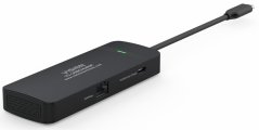 Vision USB-C-Dock - 1 x złącze HDMI 4k przy 60 Hz - 1 x RJ45 Gigabit Ethernet 1000 Mbps - 1 x USB 3.0 5 Gbps - 1 x USB-C z PD100w, który może być używany do ładowania Notebooka - 1 x USB-C z 4k przy 60 Hz - 30 cm Kabel - kompatybilny z Windows