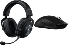Logitech G Pro X Czarne (981-000818) + G PRO X SuperLight 2 (910-006630)