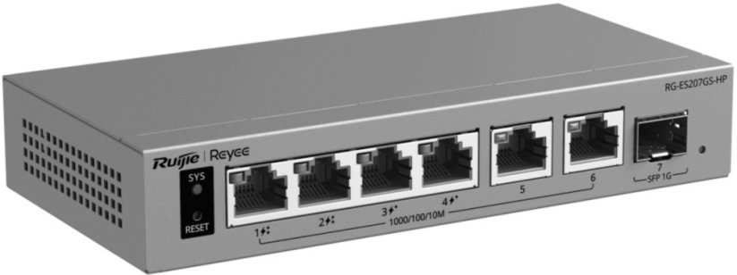 Reyee POE 4-portowy + 2X Uplink + 1X SFP (RG-ES207GS-HP)