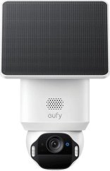 Eufy SoloCam E42 - Kamera monitorujúca sieciowa, obracająca się, nachylająca, z prokovformą obrotową, do użytku na zewnątrz, wodoodporna, farba (dzień i noc) - 8 MP - 3840 x 2160 - 4K - z napędem - audio - Bezdrôtová - Wi-Fi - z HomeBase S380 i panelem słonec