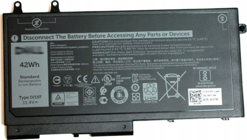 Dell Battery, 42WHR, 3 Cell,