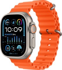 Apple Watch Ultra 2 GPS + Cellular, 49mm Koperta z tytanu z paskiem Ocean w farbaze Oranžovým