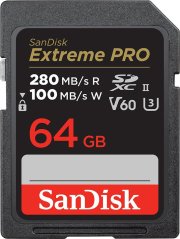 SanDisk SanDisk Extreme PRO 64GB V60 UHS-II SD, 280/100MB/s,V60,C10,UHS-II