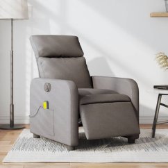 vidaXL vidaXL Rozkładany fotel masujący, elektryczny, farba taupe, tkanina