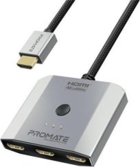 Promate Promate MediaSwitch-H3 3-in-1 HDMI Switch 4K@60Hz / 0,5m