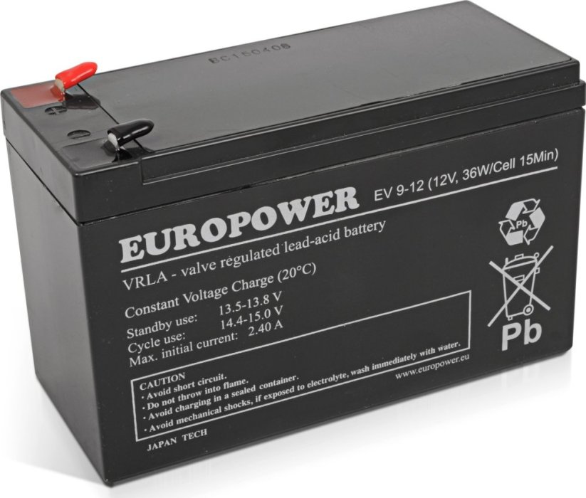 Europower akumulátor 12V 9Ah AGM EV9-12