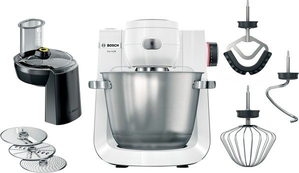 Bosch MUMS6EW13D food processor (white/stainless steel, 1,600 watts, Series 6)