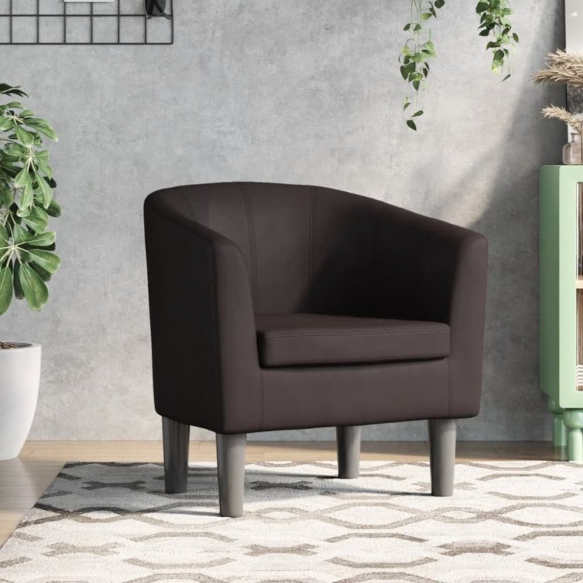 vidaXL vidaXL Fotel klubowy, Hnedý, obity sztuczną skórą