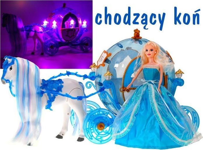 Jokomisiada Karoca Kopciuszek + koń z grzywą chodzi rży ZA1362