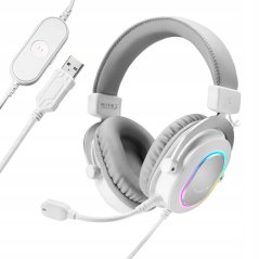 Fifine Słuchawki studyjne nauszne FIFINE H6W AmpliGame RGB dźwięk przestrzenny 7.1