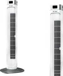 V-TAC ventilátor Wieżowy s displejom teploty i pilotem 55W 95cm Biely VT-5536