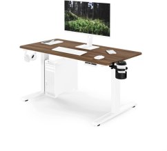 Jan Nowak Elektryczne z regulacją wysokości ergonomiczne biele/orech,1200x600 mm: ARIA (5907367517415)