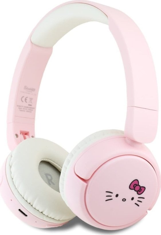 HelloKitty Słuchawki nauszne Hello Kitty Face Logo   Bluetooth Ružový