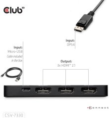 Club 3D CLUB3D CSV-7330 huby i koncentratory DisplayPort