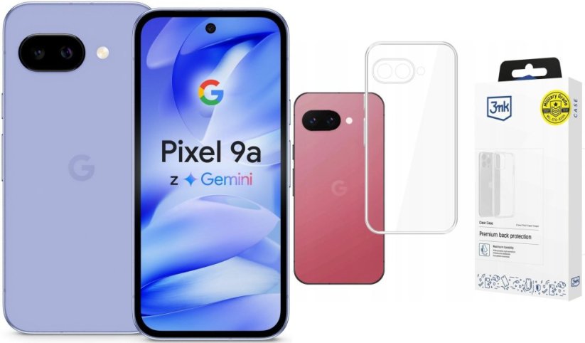 Google Pixel 9A 5G 8/128GB Fioletowy  (99936220) + Etui Clear Case