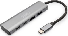 Digitus USB-C-Hub  4-Port 2.1->2xA3.12xC2.1 int.Kabel silber