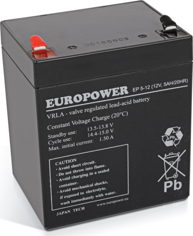 Europower akumulátor 12V 5Ah AGM EP5-12