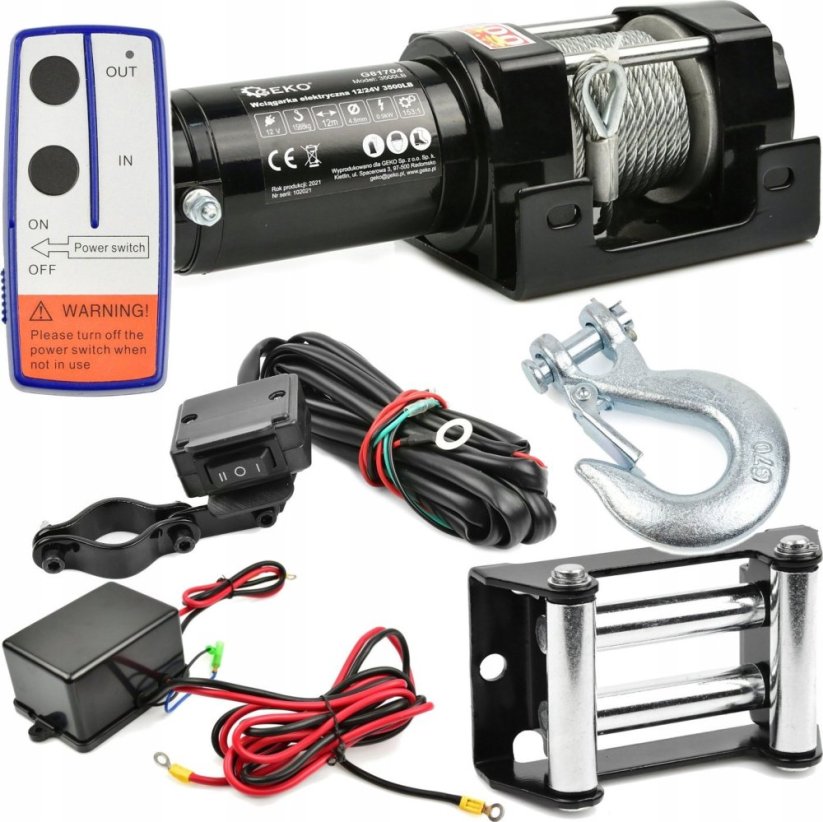 Geko Wyciągarka Elektrický 12V 3500LB (2)