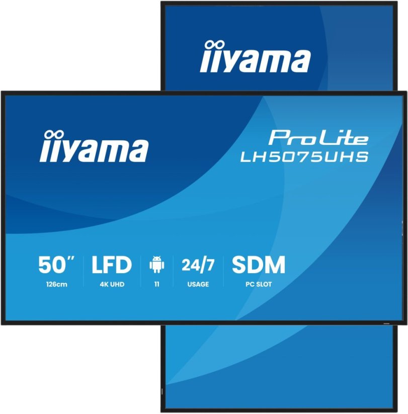 iiyama IIYAMA LH5075UHS-B2AG 127cm 50Zoll 3840x2160 UHD VA panel Haze 25perc 500cd/m2 Landscape and Portrait Signal FailOver Speakers