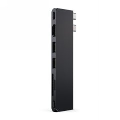 Satechi Hub Pro Hub Slim with dual USB-C do Apple MacBook (2xUSB-A, USB-C 4, HDMI, SD/microSD, USB-C) (midnight)