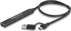 Delock DeLOCK 64272 huby i koncentratory USB 3.2 Gen 1 (3.1 Gen 1) Type-C 5000 Mbit/s Čierny