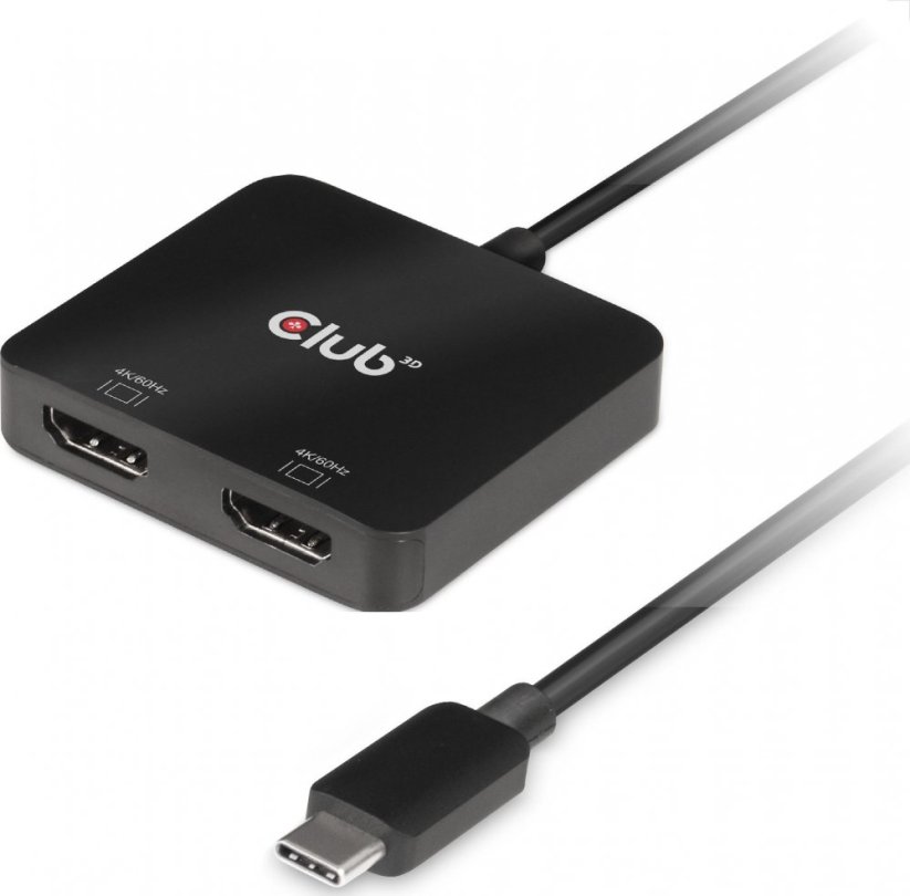 Club 3D Club3D Video hub MST (Multi Stream Transport) USB-C 3.2 na HDMI 2.0, Dual Monitor 4K60Hz