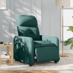 vidaXL elektrickýfotel rozkładany, tmavoZelený, obity tkaniną Lumarko!